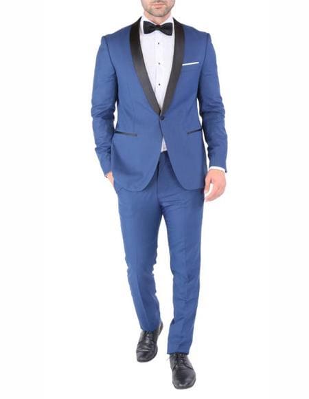 Dusty Blue Groomsmen Suits - Dusty Blue Suits - AlbertoNardoniStore