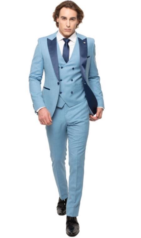 Dusty Blue Groomsmen Suits - AlbertoNardoniStore