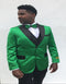 Emerald Green Tuxedo Suit Black Vest Black Pants - AlbertoNardoniStore