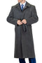 Falcone Men's Gray Long Coat Full Length Wool Belted Topcoat Aero - AlbertoNardoniStore