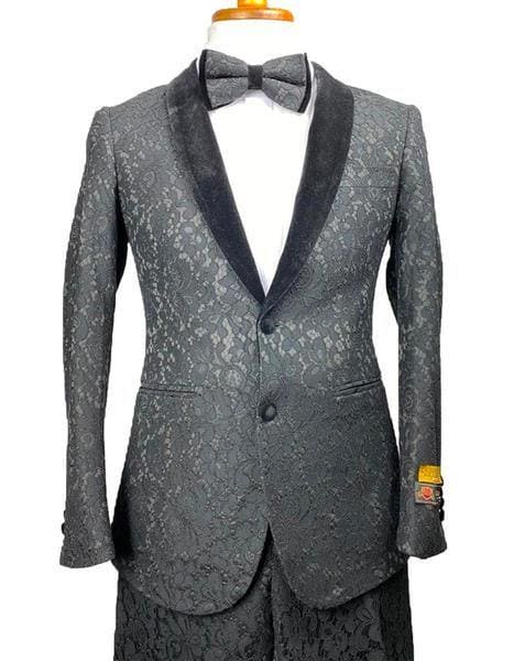 Floral Prom Suit - Vienna-Black/Black - AlbertoNardoniStore