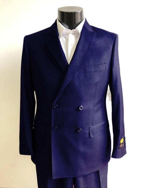 Four Button Double breasted Suit - Blue Slim Fi Suits Double Breasted Suit - AlbertoNardoniStore