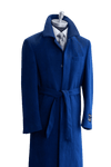 Full Length Overcoat - Wool Belted Topcoat Aero Blue - Wholesale Coat - Wholesale Winter Coats - AlbertoNardoniStore
