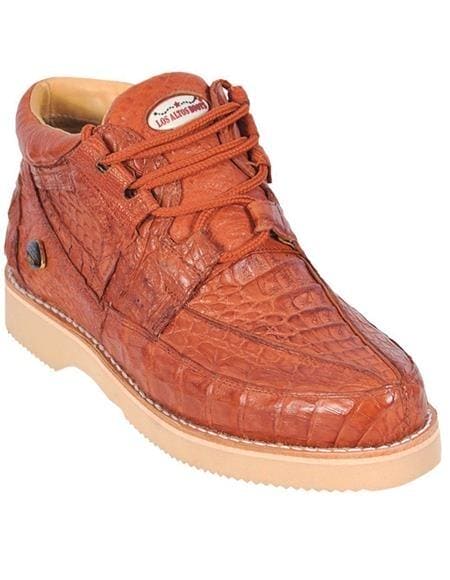 Genuine COGNAC Full Caiman Crocodile Casual Los Altos Boots Shoes - AlbertoNardoniStore