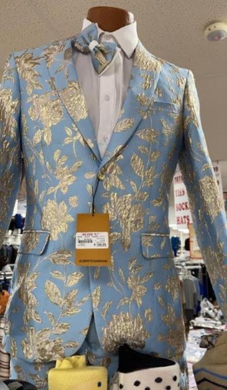 Gold and Blue Suit - AlbertoNardoniStore