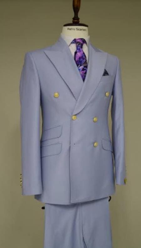 Gold and Blue Suit - AlbertoNardoniStore