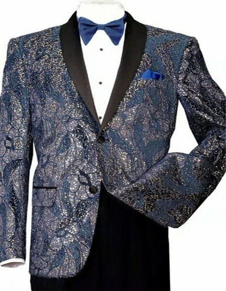 Gold and Blue Suit - AlbertoNardoniStore