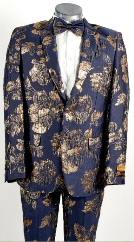 Gold and Blue Suit - AlbertoNardoniStore