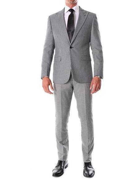 Gray and Black Suit - Mens Houndstooth Suits - Patterned Suits - AlbertoNardoniStore