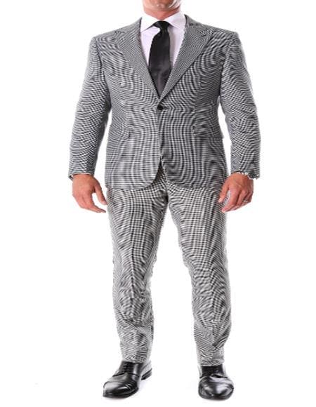 Gray and Black Suit - Mens Houndstooth Suits - Patterned Suits - AlbertoNardoniStore