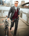 Gray and Burgundy Suit - AlbertoNardoniStore