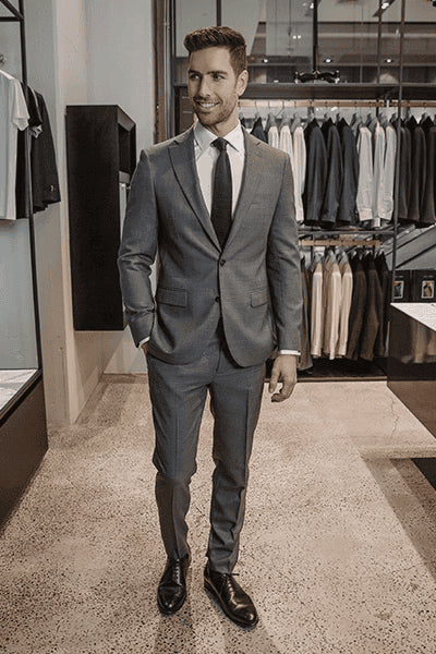 Gray Suit Black Tie - AlbertoNardoniStore