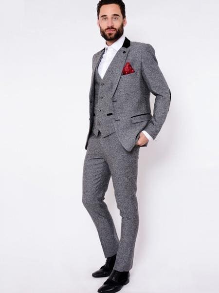 Gray Tweed Suit - AlbertoNardoniStore