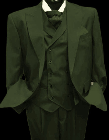 Green 3 Piece Suit - Green Three Piece Suit - AlbertoNardoniStore