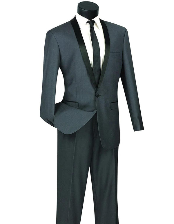 Grey and Black Suit - Gray Tuxedo - AlbertoNardoniStore