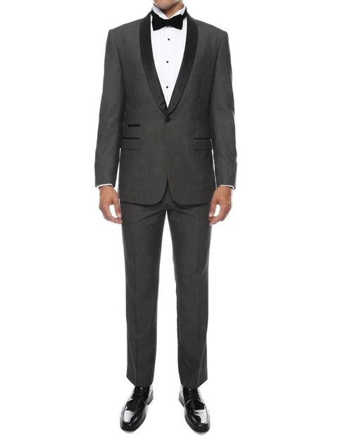 Grey and Black Suit - Gray Tuxedo - AlbertoNardoniStore