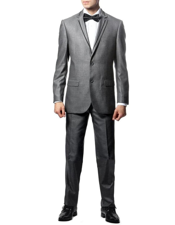 Grey and Black Suit - Gray Tuxedo - AlbertoNardoniStore