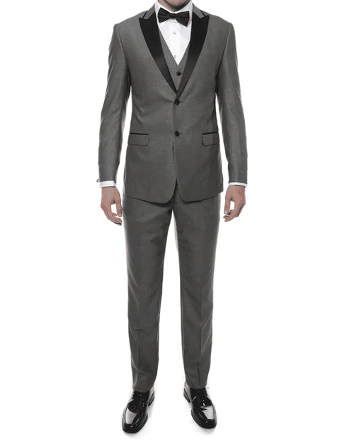 Grey and Black Suit - Gray Tuxedo - AlbertoNardoniStore