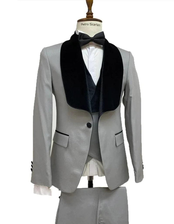 Grey Groom Suit - Mens Gray Wedding Suit - AlbertoNardoniStore