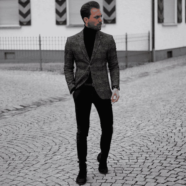 Grey Suit Jacket and Black Pants Alberto Nardoni