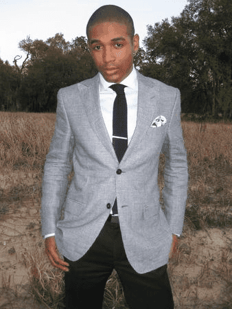 Men's Gray 2-Piece Slim Fit Suit Satin Peak Lapel Jacket + Pants Combination | Alberto Nardoni Men's Gray 2-Piece Slim Fit Suit Satin Peak Lapel Jacket + Pants Combination | Alberto Nardoni