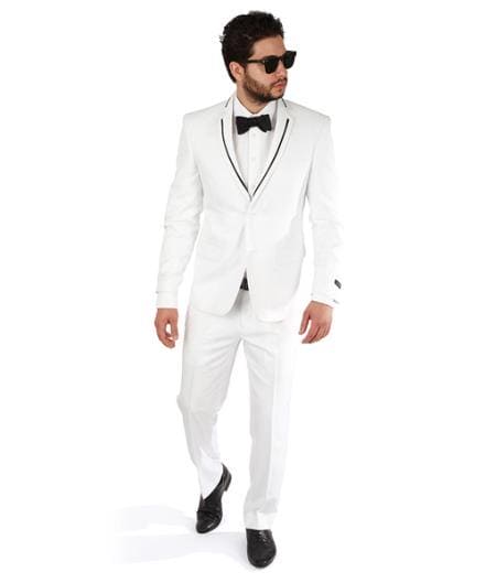 Groom White Wedding Suit - AlbertoNardoniStore