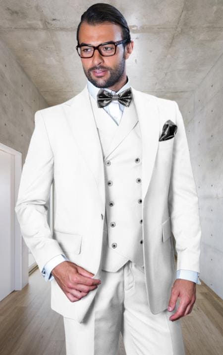 Groom White Wedding Suit - AlbertoNardoniStore