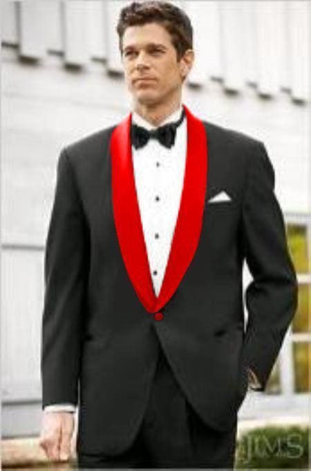 Black/Red Lapel - AlbertoNardoniStore