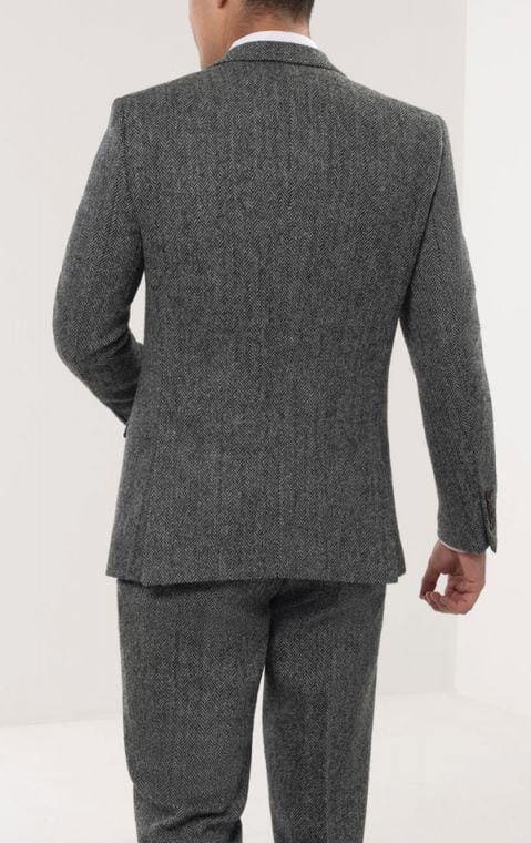 Harris Tweed of Scotland Grey Herringbone Suit - AlbertoNardoniStore