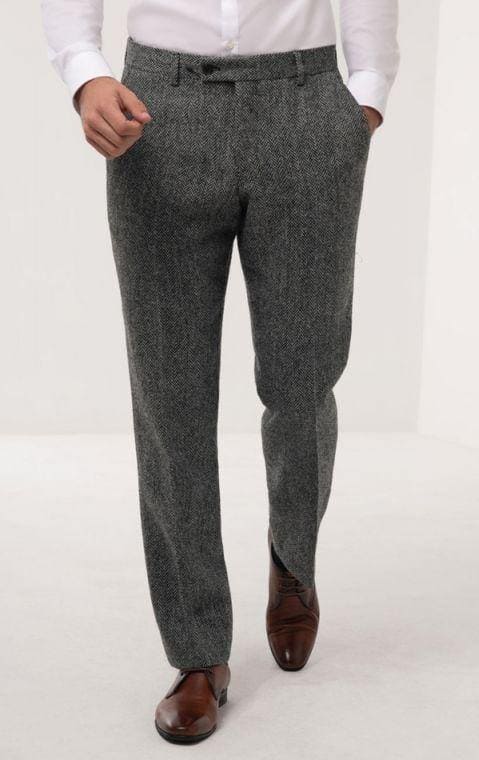 Harris Tweed of Scotland Grey Herringbone Suit - AlbertoNardoniStore