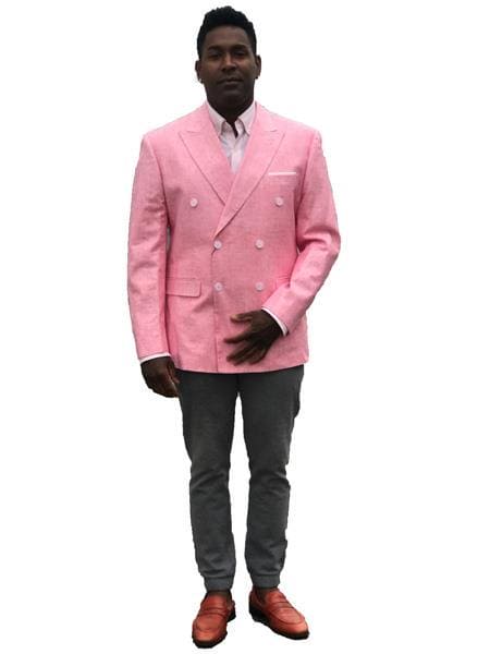 Hot Pink Linen Blazer - AlbertoNardoniStore