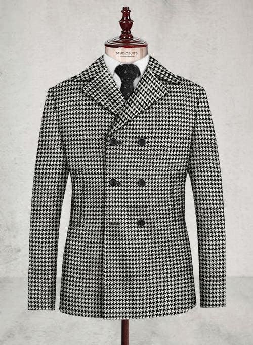 Houndstooth Peacoat - Mens Houndstooth Peacoat - AlbertoNardoniStore