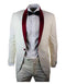 Ivory And Burgundy Tuxedo - AlbertoNardoniStore