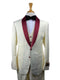 35-C-TUX-SHAWL	IVORY-BURGUNDY -  Tuxedo Wholesale  Distributors - AlbertoNardoniStore