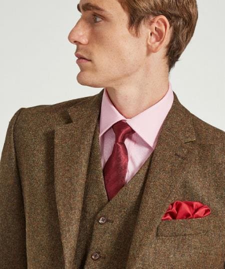Light Brown Tweed Suit - Taupe Color Tweed Suit - AlbertoNardoniStore
