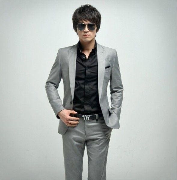 Light grey/Black Suit(Package Deal Include The Shirt) - AlbertoNardoniStore