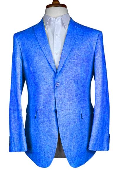 Linen Blazers - Royal Blue - AlbertoNardoniStore