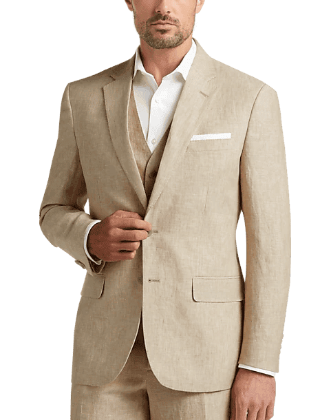 Linen Groom Suit - Tan - AlbertoNardoniStore