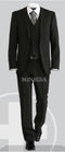 Luxurious Side Vented 2 Button Solid Vested Wool Suits - AlbertoNardoniStore