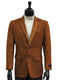 Men Cognac Micro Suede Notch Lapel Two Button Casual Work Blazer - AlbertoNardoniStore