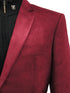 Men Cranberry Wine Ultra Faux Suede 2 Button Dress Casual Work Blazer - AlbertoNardoniStore