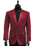 Men Cranberry Wine Ultra Faux Suede 2 Button Dress Casual Work Blazer - AlbertoNardoniStore