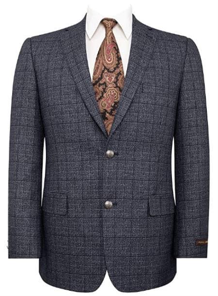 Men Grey Plaid Blazer - AlbertoNardoniStore