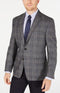 Men Grey Plaid Blazer - AlbertoNardoniStore