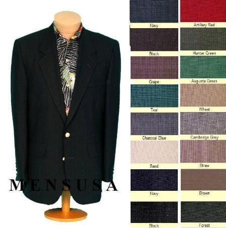 Men's 2 Button Front 4 On Sleeves Fully Lined Metal Buttons Blazer All Colors - AlbertoNardoniStore