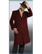 Men's Alberto Nardoni Brand Burgundy ~ Wine ~ Maroon Color Full Length Coat Long - AlbertoNardoniStore