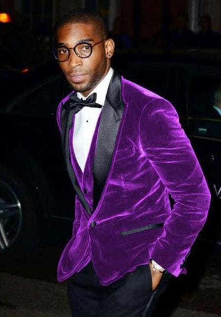 Men's Big And Tall Purple Blazers Velvet / Sport Coat - AlbertoNardoniStore