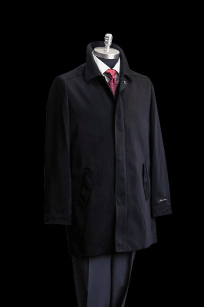 Men's Black Raincoat 3/4 Length - AlbertoNardoniStore