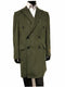 Men's Double Breasted Wool Cashmere Coat Knee Length Green - AlbertoNardoniStore