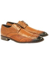 Men's Faded Cognac Handmade Vestigium Genuine Ostrich Derby Shoes - AlbertoNardoniStore